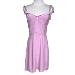 ARITZIA WILFRED FABLE PINK MINI RUFFLE BUSTIER DRESS - 2